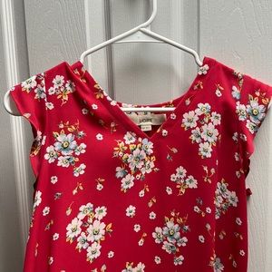 Pink floral blouse silky